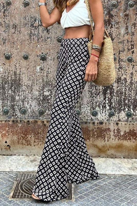 Casual College Print Patchwork Regular Speaker Full Print Trousers