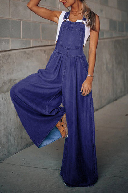 LD Fashion casual sturdy bag with spaghetti straps loose jumpsuits (4 colors)