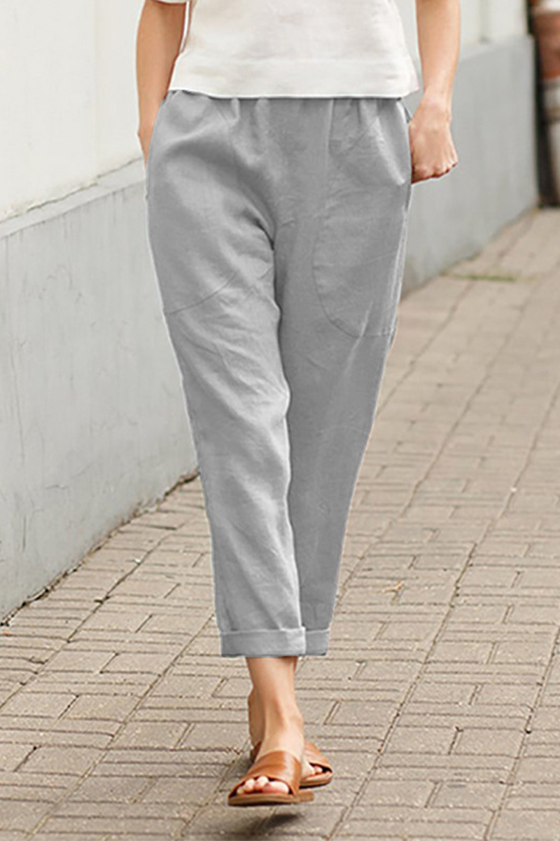 Casual Mid Waist solid-color pants (7 colors)