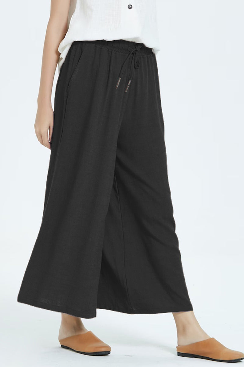 LD Casual simplicity solid make old loose high waist wide leg plain color shorts (8 colors)
