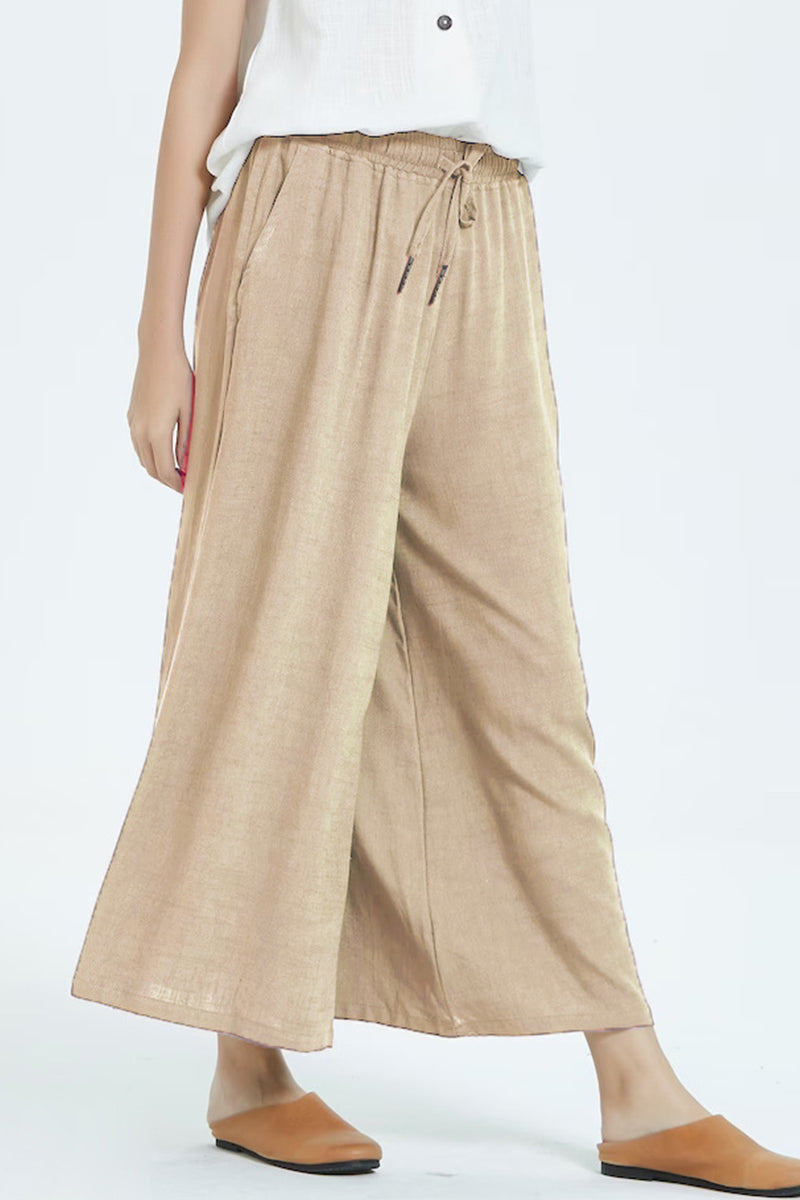 LD Casual simplicity solid make old loose high waist wide leg plain color shorts (8 colors)