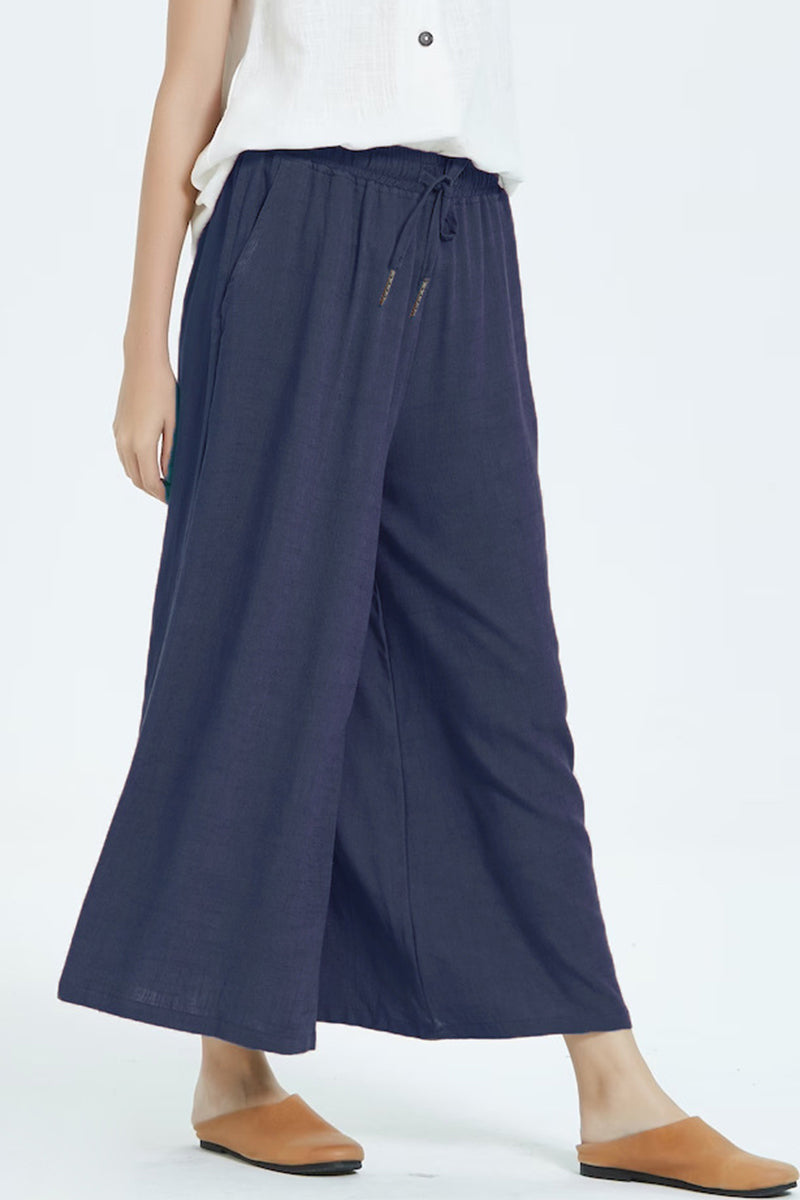 LD Casual simplicity solid make old loose high waist wide leg plain color shorts (8 colors)