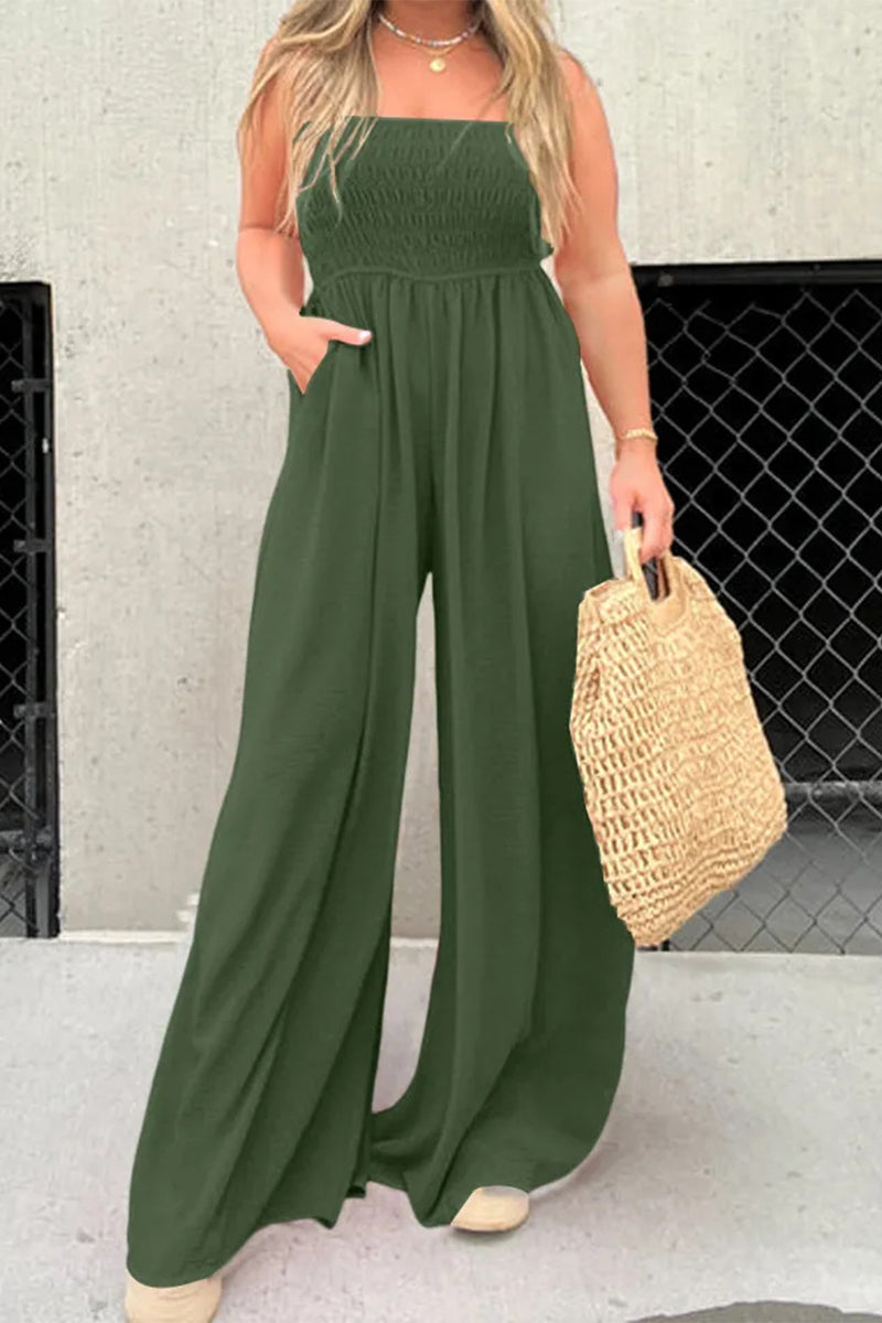LD Simplicity Solid Pocket Collar Loose Jumpsuits (6 colors)