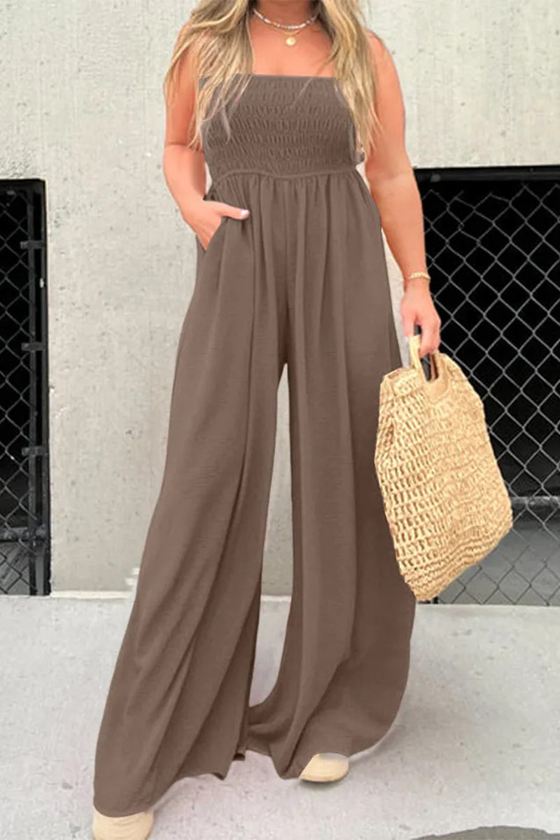 LD Simplicity Solid Pocket Collar Loose Jumpsuits (6 colors)