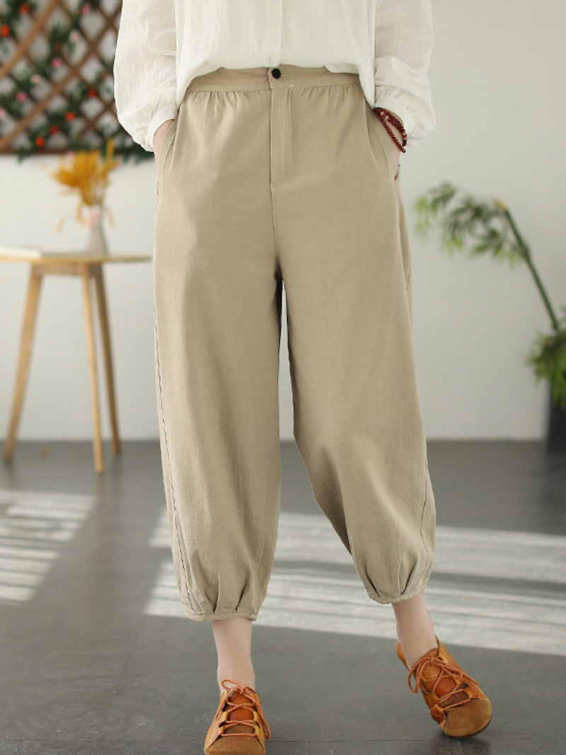 LD Fashion Casual Elastic Waist Loose Long Harem Pants