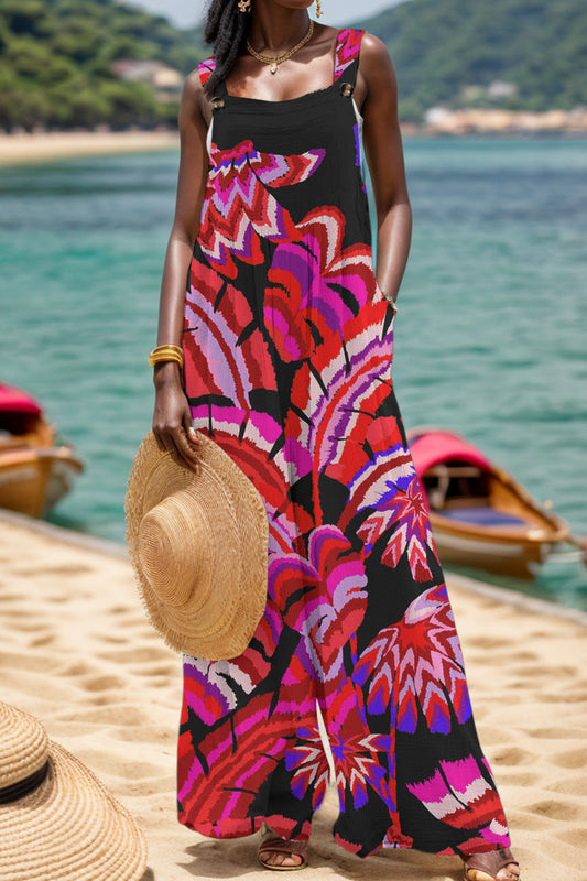 Casual Backless Square-brim Regular Jumpsuits