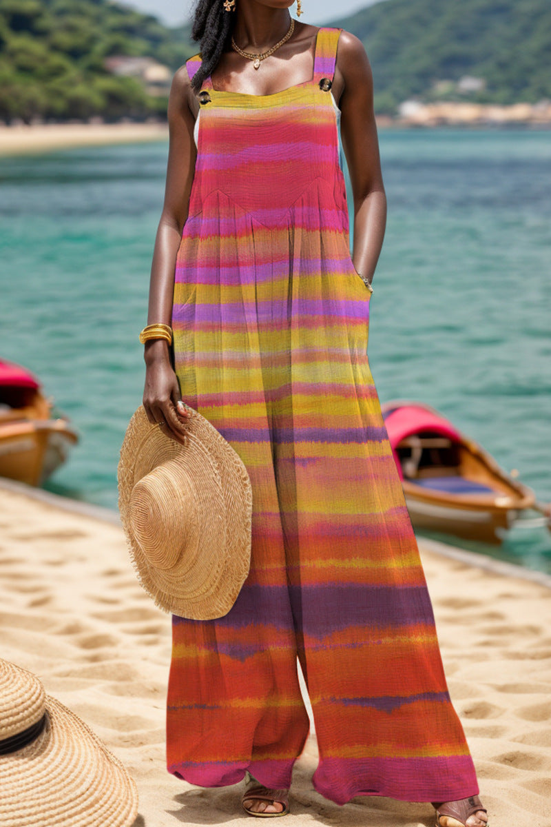 Casual Backless Square-brim Regular Jumpsuits