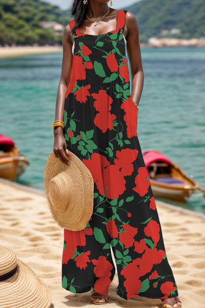 Casual Backless Square-brim Regular Jumpsuits