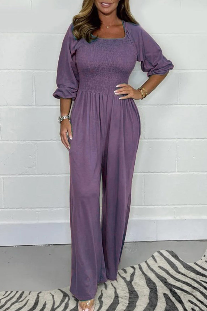 Casual fixed warehouses with square collar loose overalls