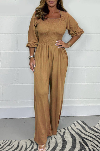 Casual fixed warehouses with square collar loose overalls