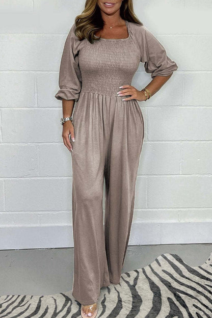 Casual fixed warehouses with square collar loose overalls