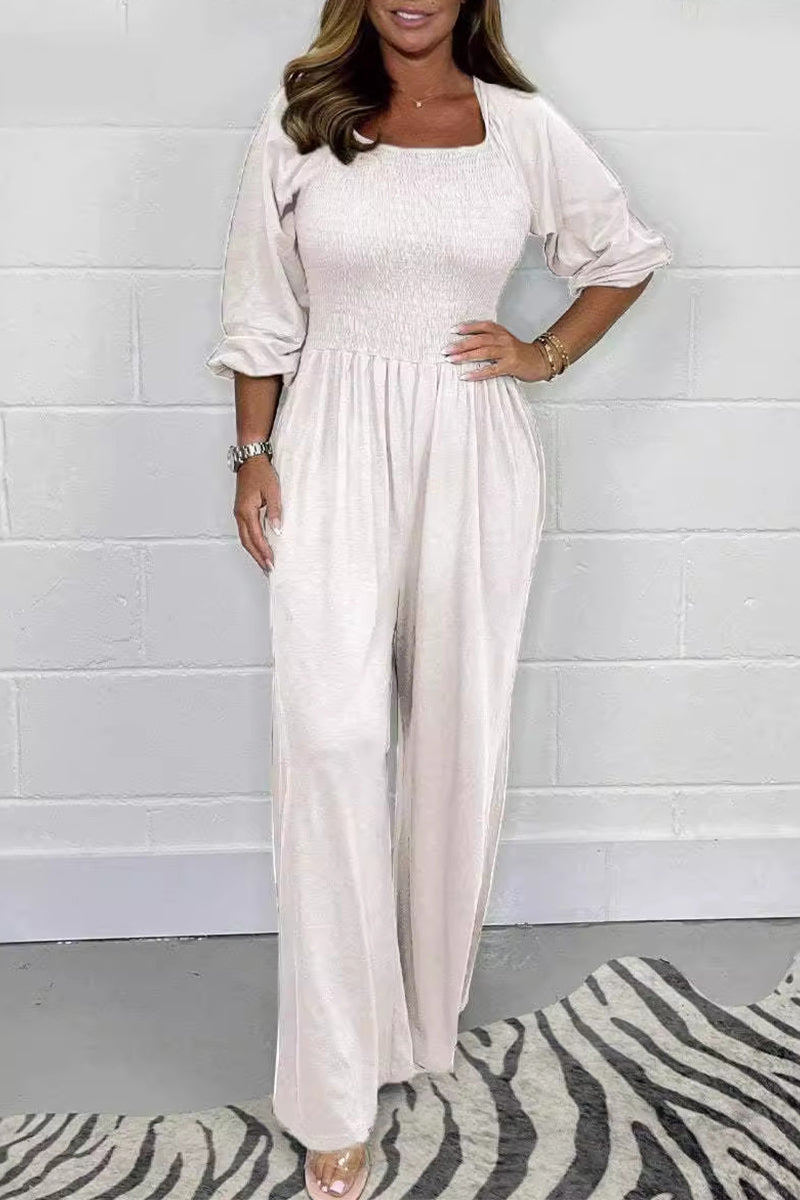 Casual fixed warehouses with square collar loose overalls
