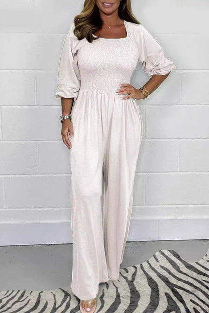 Casual fixed warehouses with square collar loose overalls