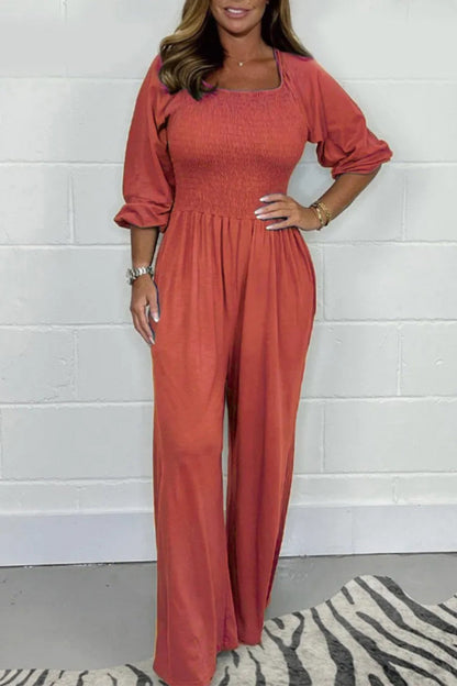 Casual fixed warehouses with square collar loose overalls