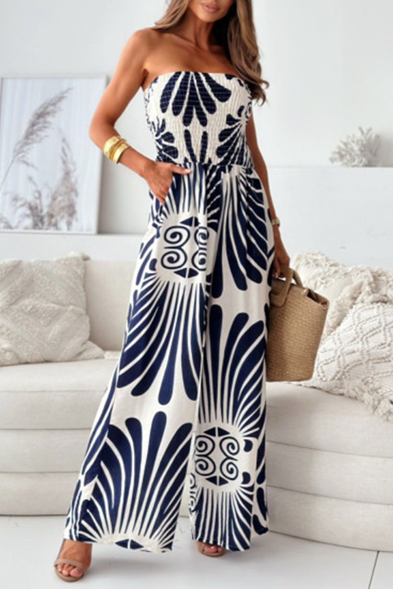 LD Casual Street Striped Pocket Contrast Strapless Jumpsuits (4 colours)