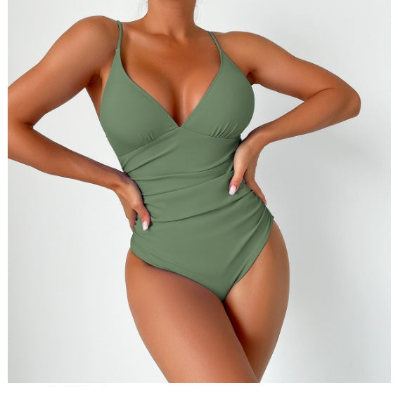 LolaBeach - Plain deep V-neck swimsuit