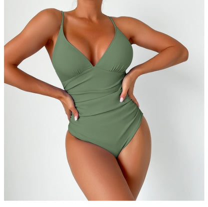 LolaBeach - Plain deep V-neck swimsuit