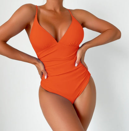 LolaBeach - Plain deep V-neck swimsuit