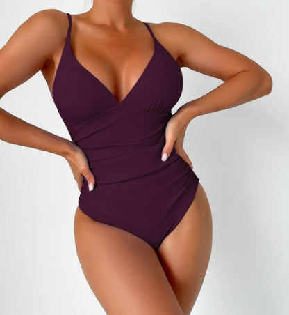 LolaBeach - Plain deep V-neck swimsuit