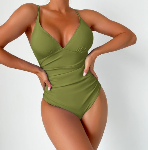 LolaBeach - Plain deep V-neck swimsuit