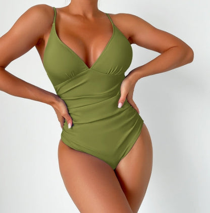 LolaBeach - Plain deep V-neck swimsuit