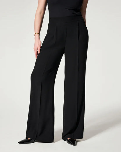 Women's wide-leg pleated pants