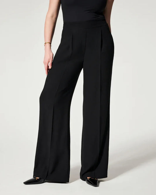 Women's wide-leg pleated pants