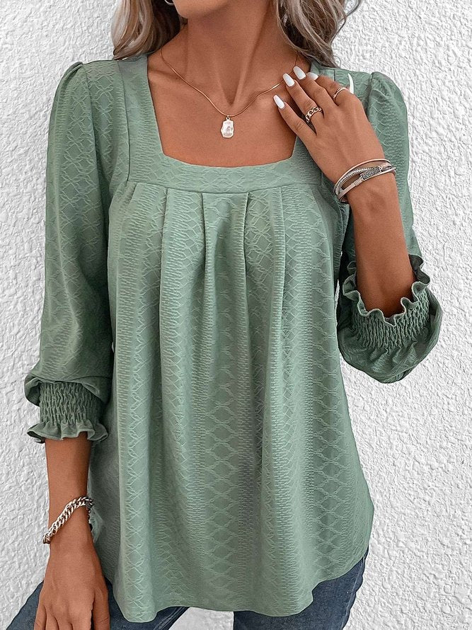 LP | Cotton blouse with square neckline