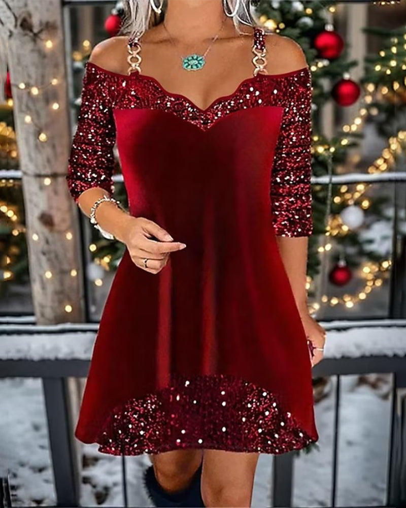LP | Off-shoulder dress with sequins