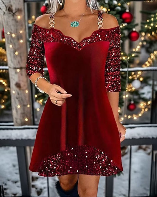 LP | Off-shoulder dress with sequins