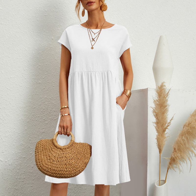 💐🌸 Cotton dress with round neck for women🌸💐