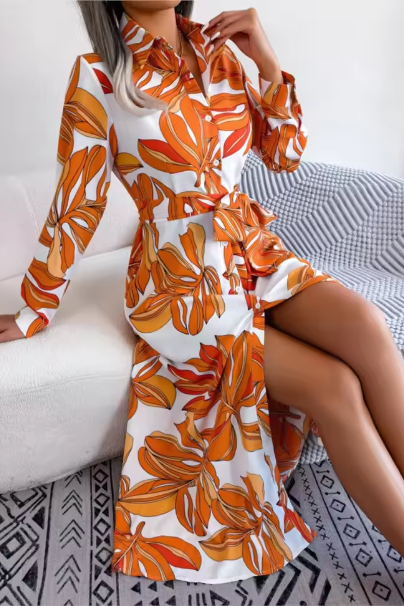 Women's Floral Print Shirt Dress