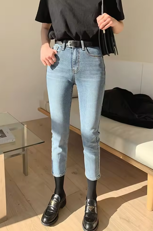 Jinny | Women's High Elastic Straight-Leg Jeans