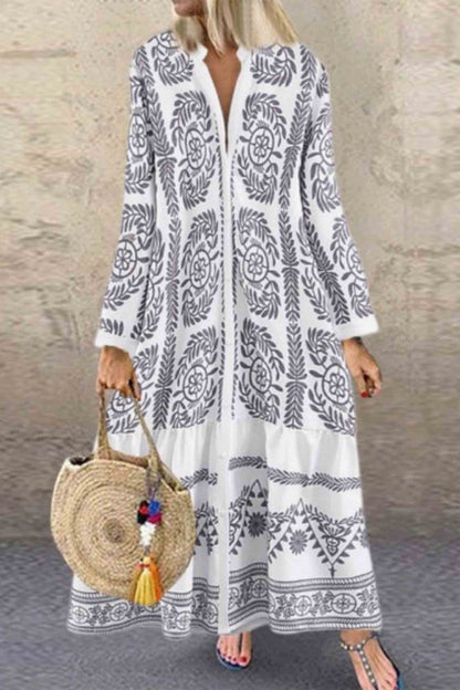 LP | Long dress with high neck and street print