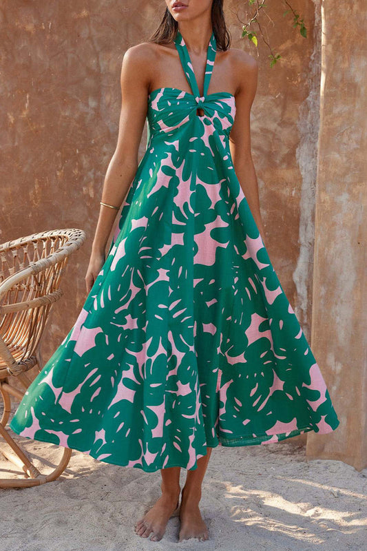 LP | bohemian turtleneck dress with floral print