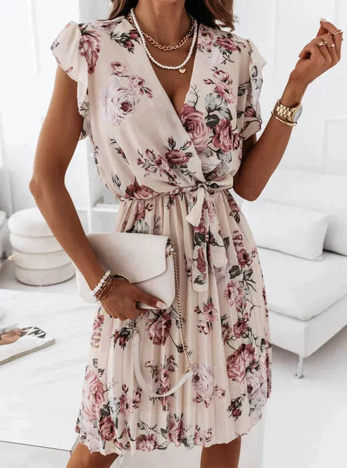 LP | Clarissa mini dress with flounced sleeves and floral print