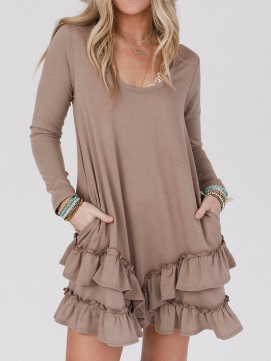 The dress with ruffled hem