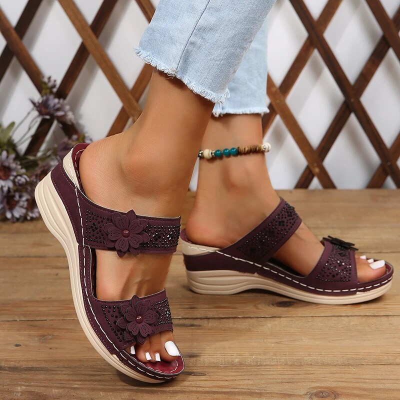 LP | Orthopedic flower wedge sandals