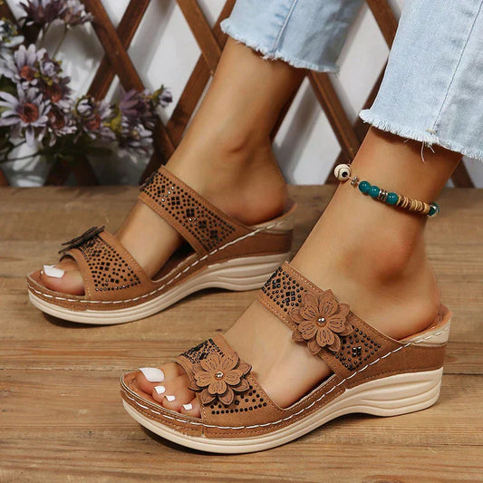 LP | Orthopedic flower wedge sandals