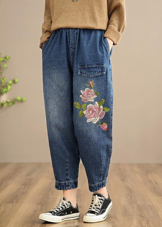 Etana - Oversized denim pants with elastic waistband