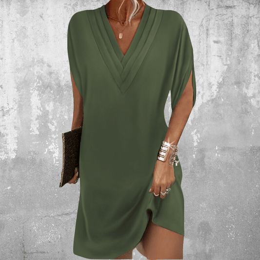 Flattering dress with V-neckline