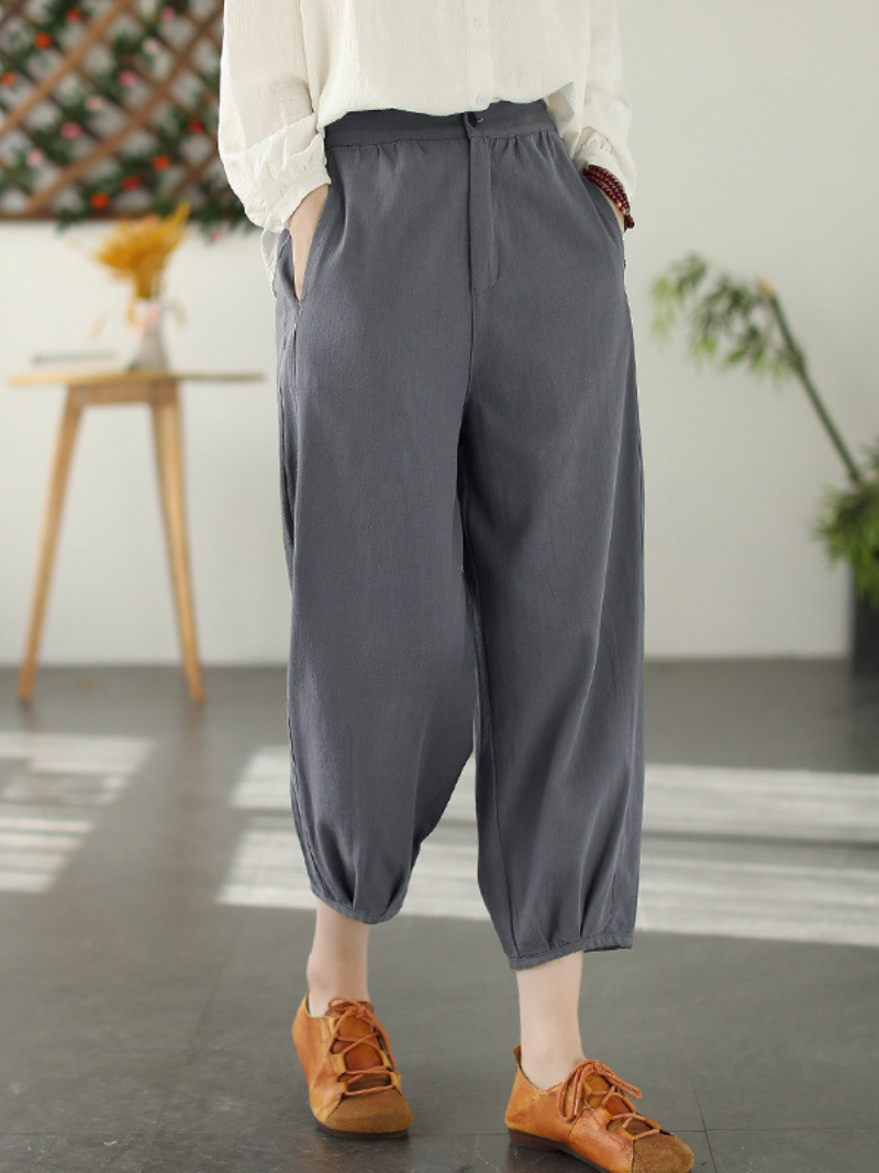LD Fashion Casual Elastic Waist Loose Long Harem Pants