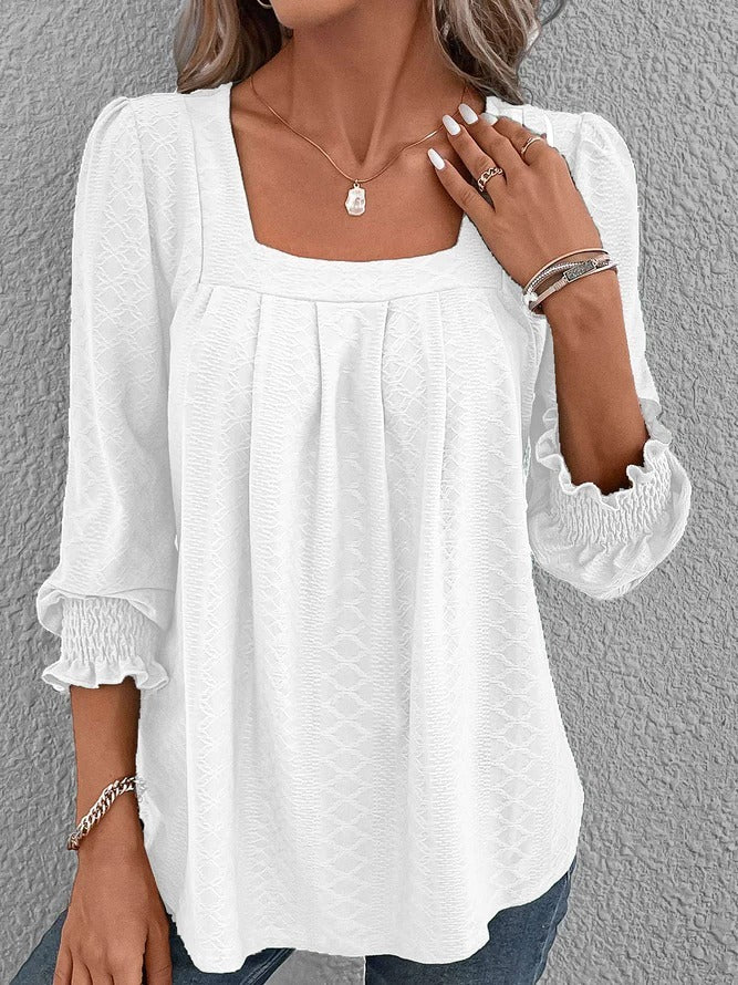 LP | Cotton blouse with square neckline
