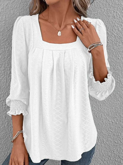 LP | Cotton blouse with square neckline