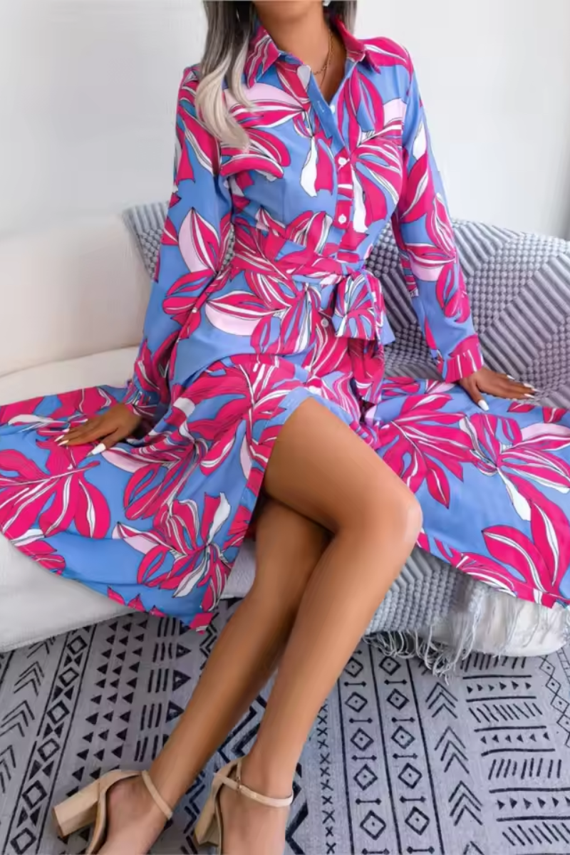 Women's Floral Print Shirt Dress