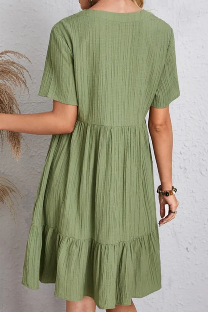 Chloe | Women's V-Neck Ruffle Dress