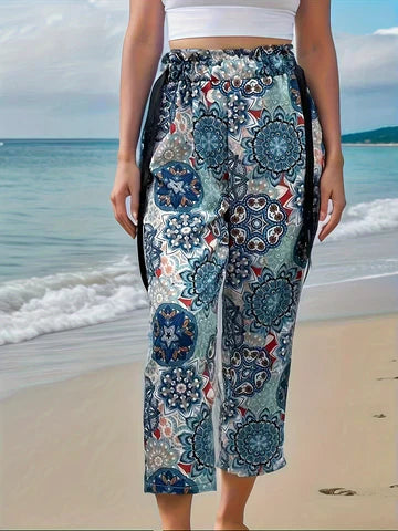 Boho pants with elastic waistband