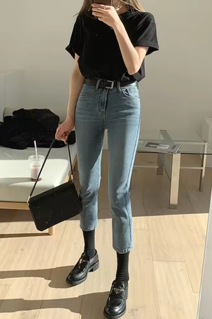 Jinny | Women's High Elastic Straight-Leg Jeans