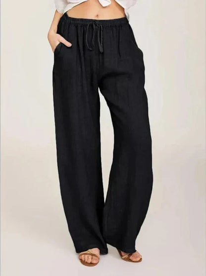 Linen-cotton pants