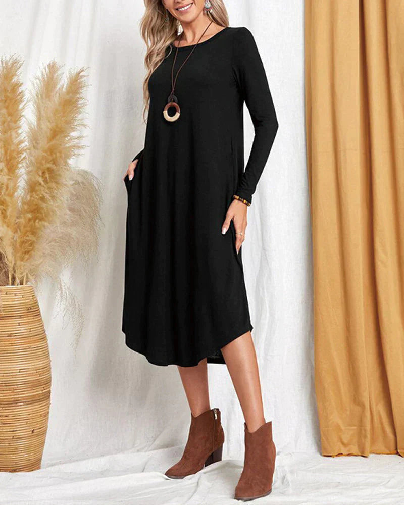 LP | fitted dress with long sleeves